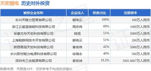 天宏鋰電對外投資新動作，布局安康方舟天宏科技
